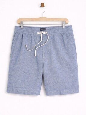 J.Crew Mens Blue Linen Blend Pull On Shorts XS New